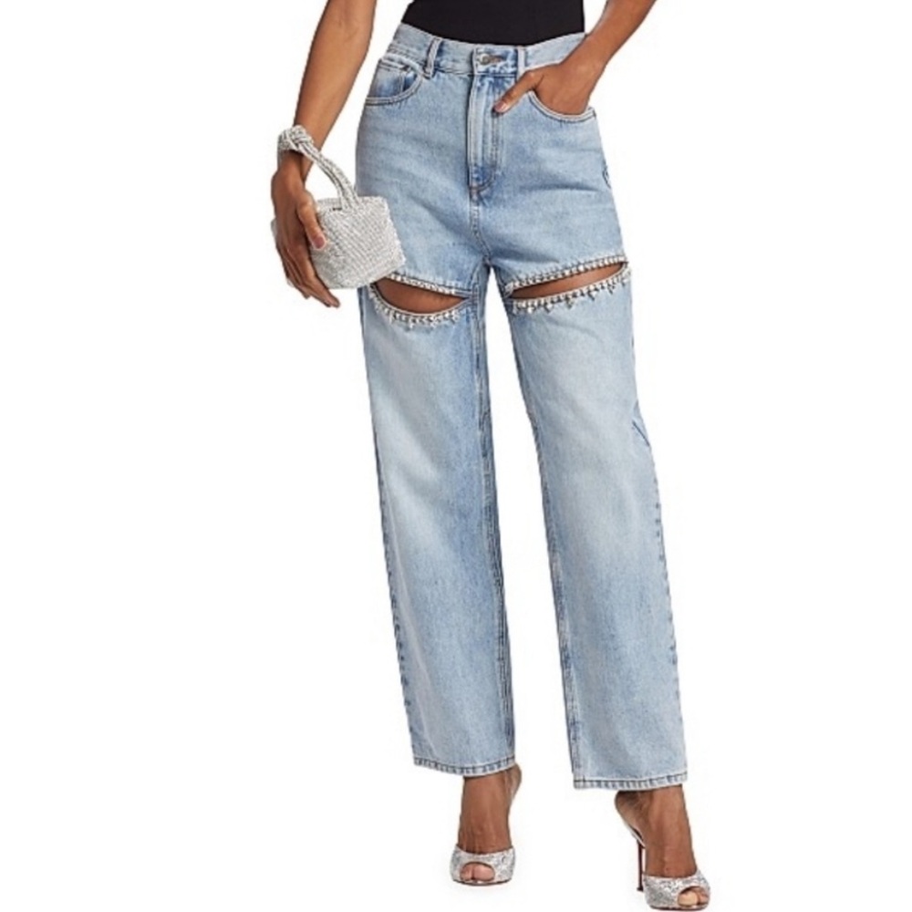 Torn by Ronny Kobo Light Blue Straight Leg Jeans, size 28/6, new